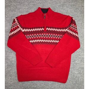 Park Slope New York Mens 1/4 Zip Pull Over Knit Sweater Men's Size 2XL Red NWT